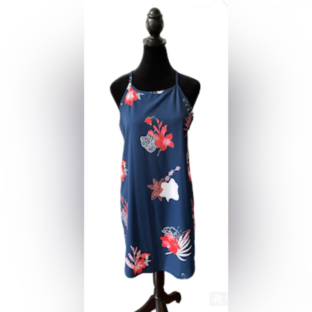 Sleeveless Blue Floral Dress